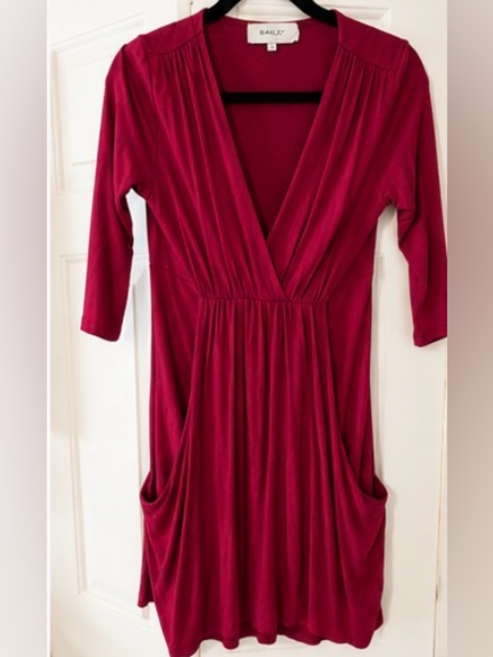 Bailey Raspberry Surplice Pocket Dress Size Small – Made in Canada